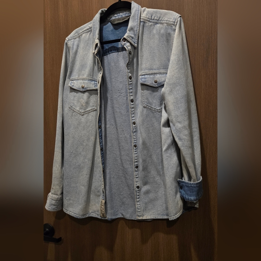 Vintage Harley-Davidson Light Blue Denim Long Sleeve Shirt '.'